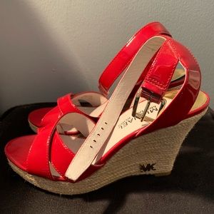 Red Michael Kors wedges
